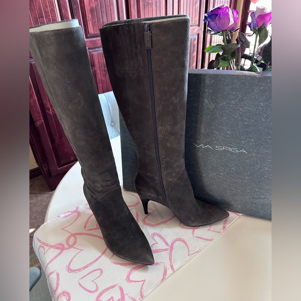Gray Suede Boots